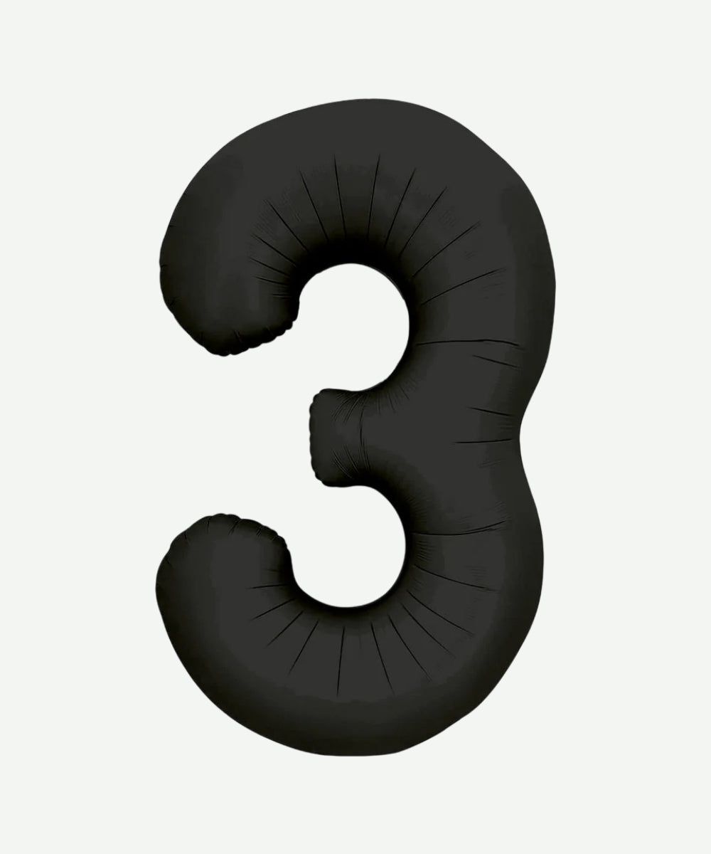 Globo Metalizado Numero Negro Mate