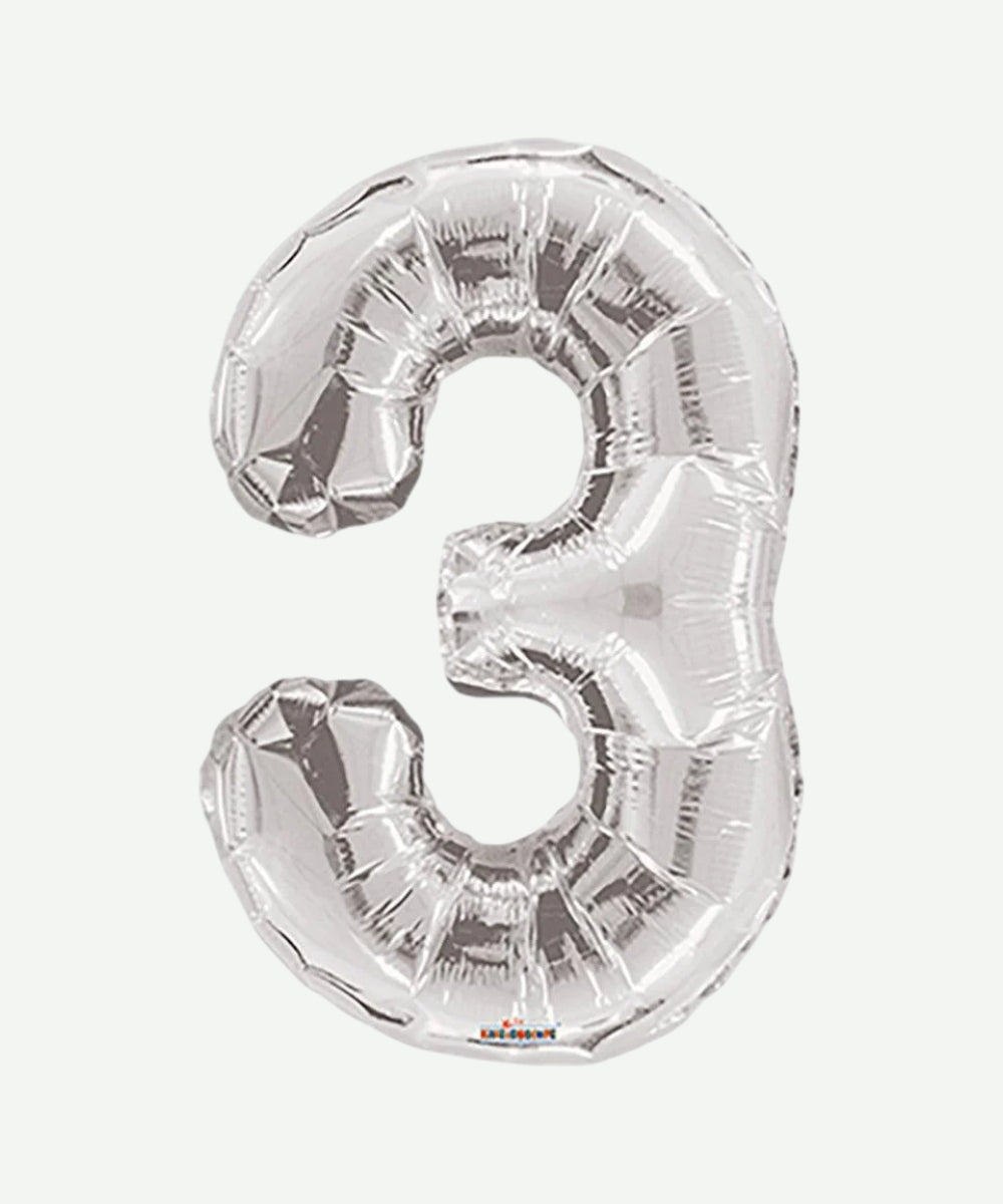 Globo Metalizado Numero Plateado