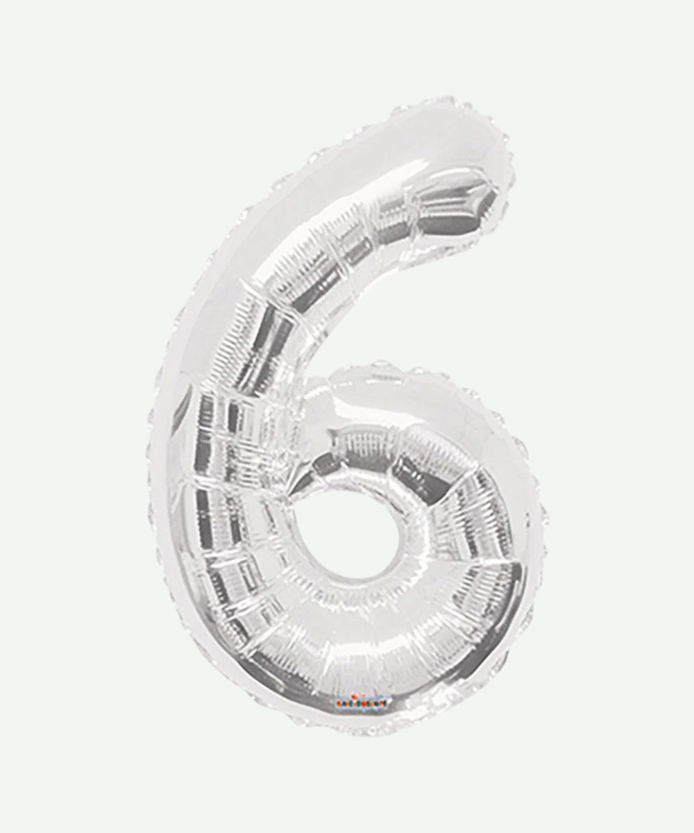 Globo Metalizado Numero Plateado