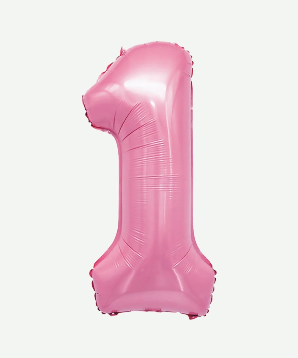 Globo Metalizado Numero Rosado Mate