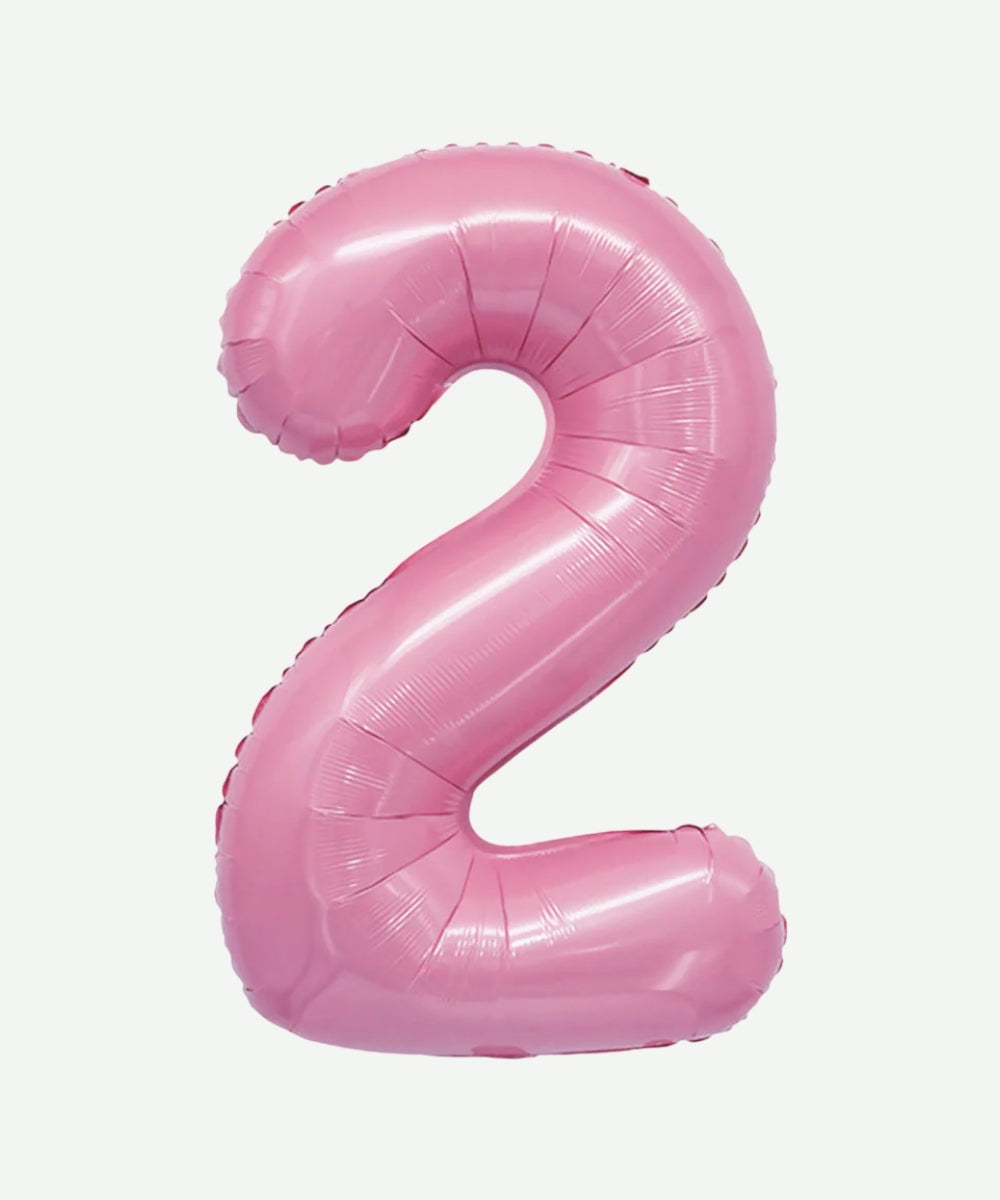 Globo Metalizado Numero Rosado Mate
