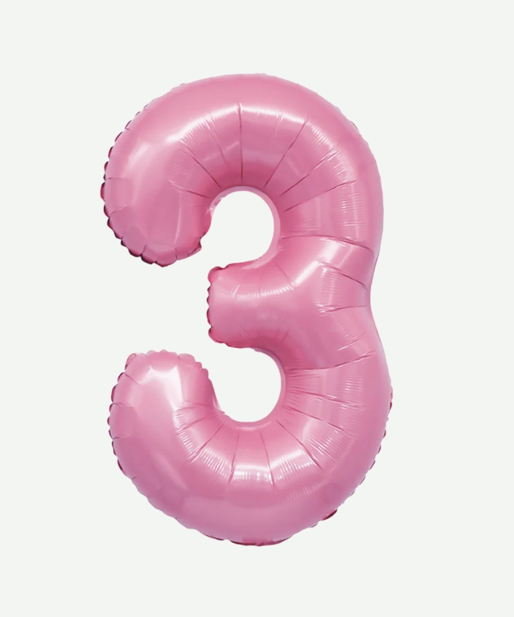 Globo Metalizado Numero Rosado Mate