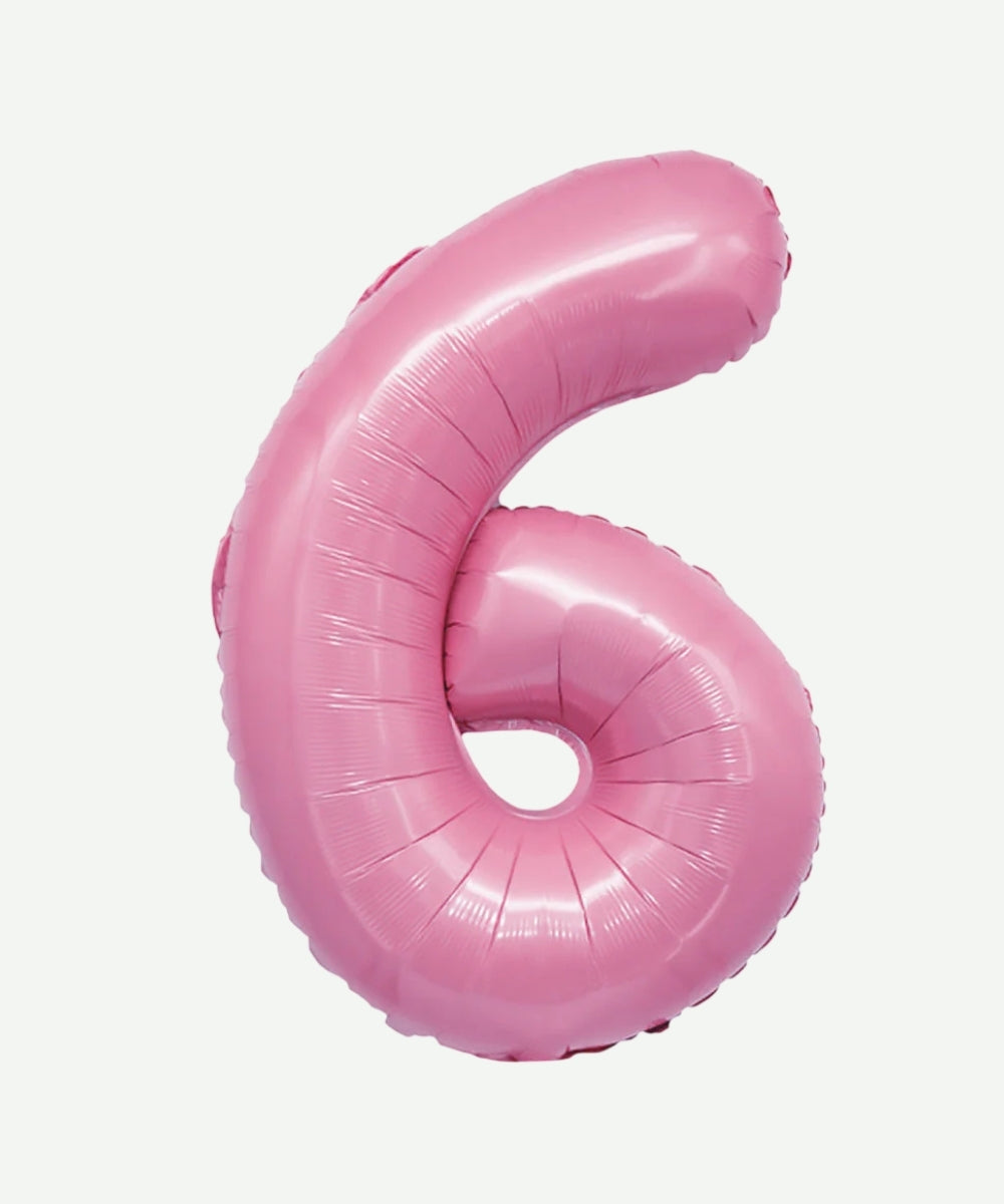 Globo Metalizado Numero Rosado Mate