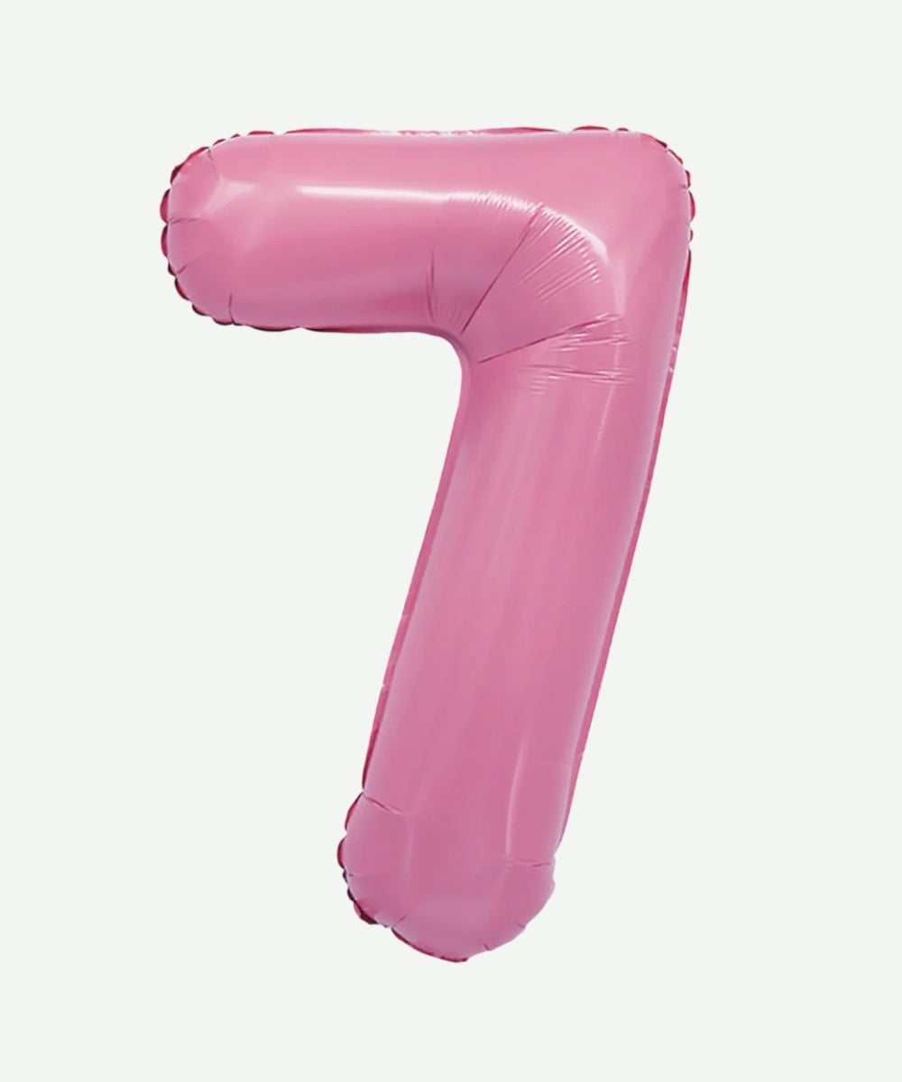Globo Metalizado Numero Rosado Mate