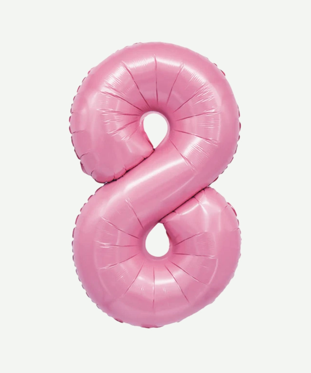 Globo Metalizado Numero Rosado Mate