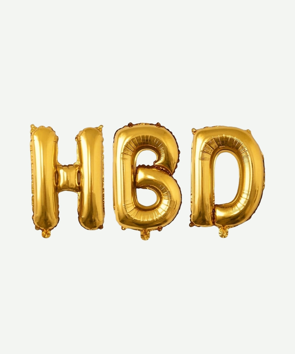 Letrero de Globos HBD Dorado