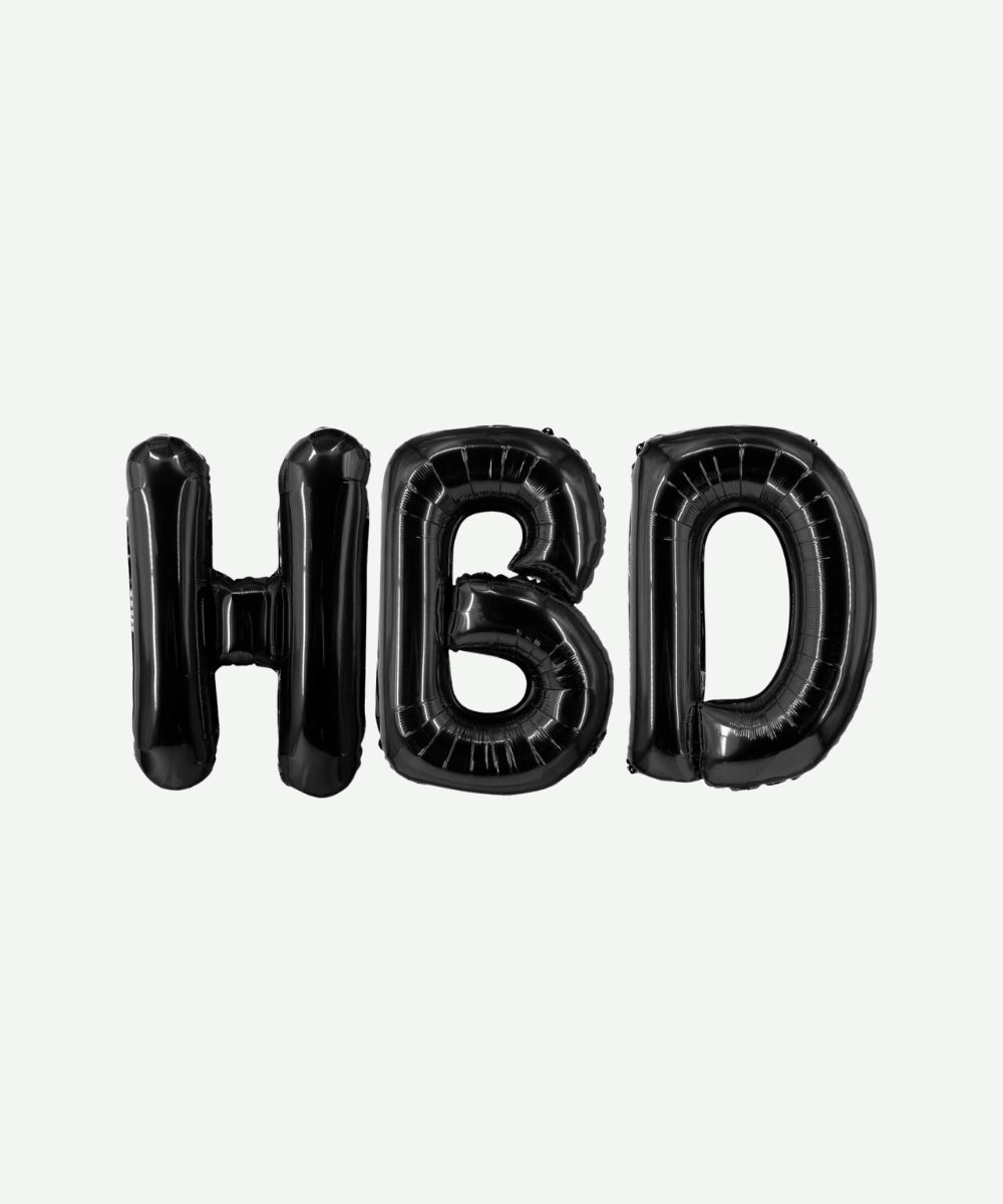Letrero de Globos HBD Negro
