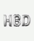Letrero de Globos HBD Plateado