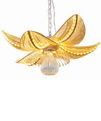 Lámpara Colgante Flor Dorada 50 cm con Luz Cálida