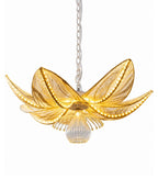 Lámpara Colgante Flor Dorada 70 cm con Luz Cálida