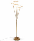 Lámpara de Pie Dorada con Flores Iluminadas 147 cm