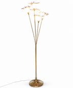 Lámpara de Pie Dorada con Flores Iluminadas 147 cm