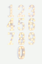 Lampara En Forma De Numero Con Luz Calida