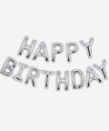 Letrero de Globos Happy Birthday Plateado