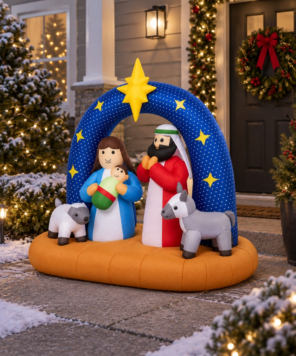 Inflable Navideño Nacimiento con María, José y Niño Jesús 2.40 m