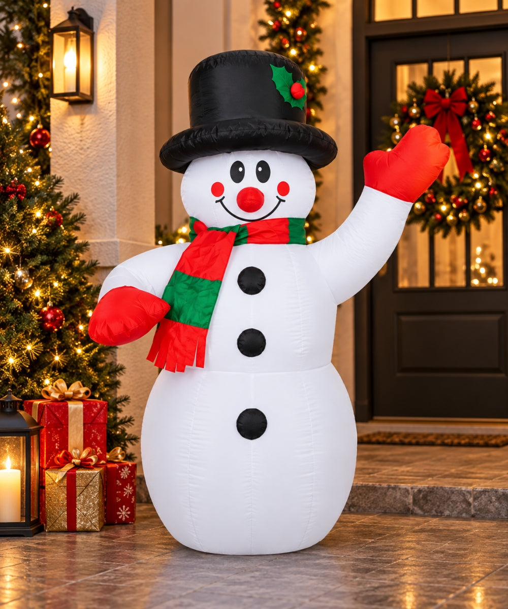 Inflable Navideño Blanco Muñeco de Nieve 1.20 m