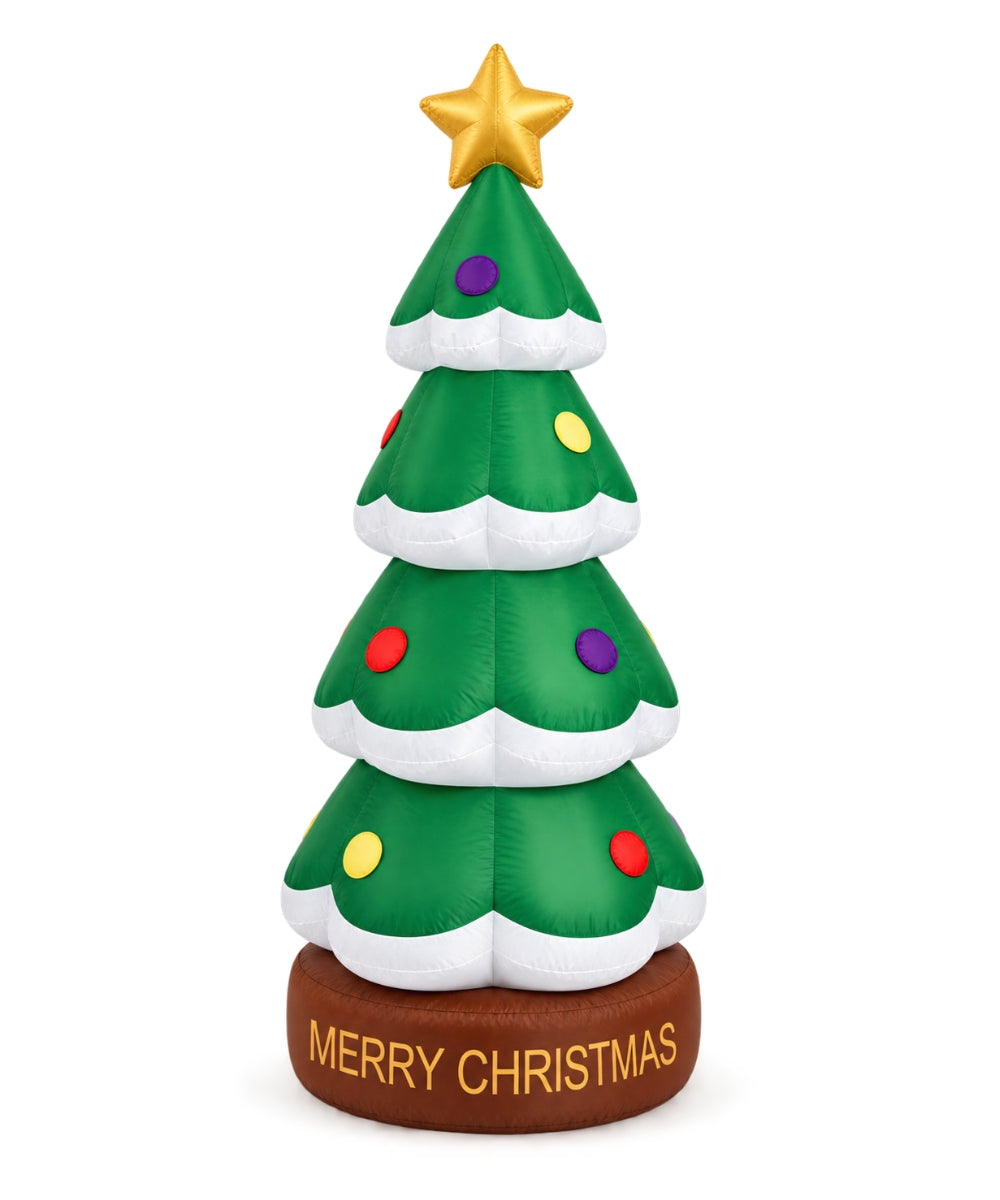 Inflable Navideño Árbol de Navidad Verde con Estrella Dorada 2.10 m