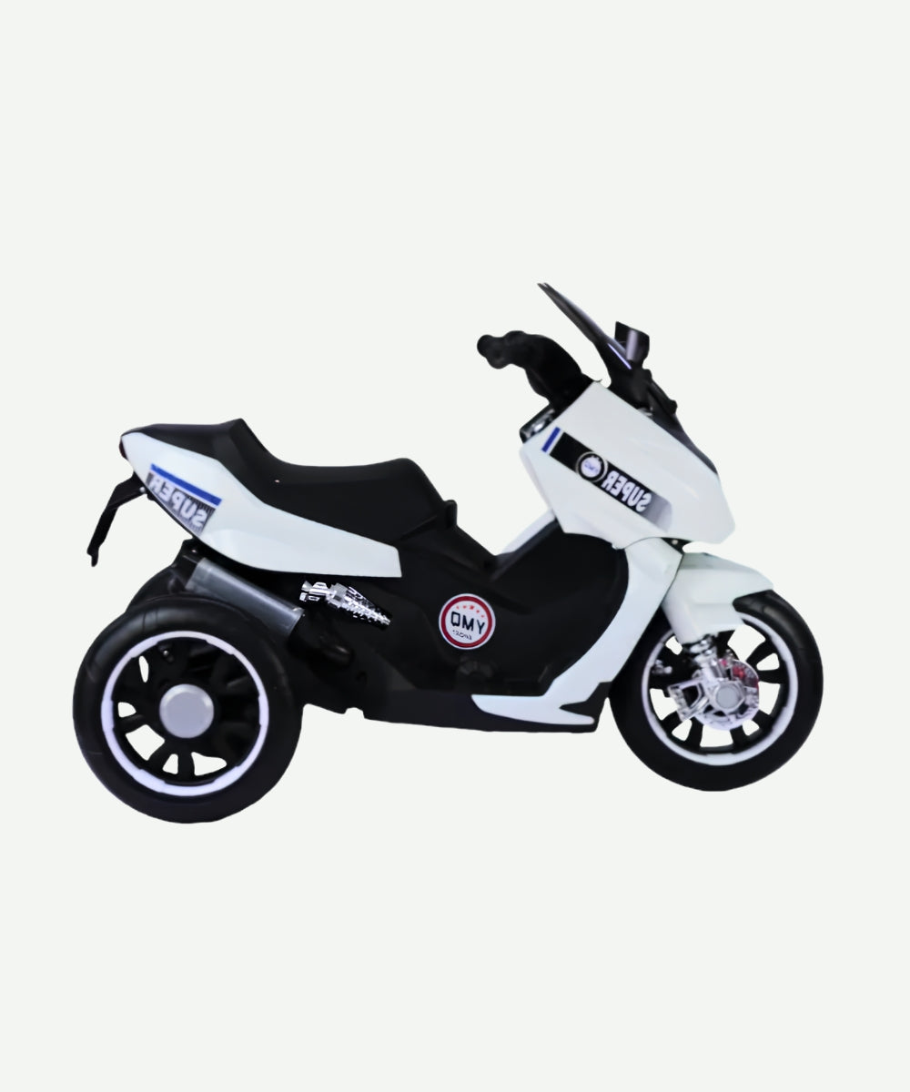 Moto Max Eléctrica Blanca Infantil Montable para Niños Vehículo de Paseo