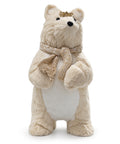 Oso Navideño Decorativo Beige con Bufanda y Corona 14 x 30 cm
