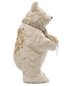 Oso Navideño Decorativo Beige con Bufanda y Corona 14 x 30 cm