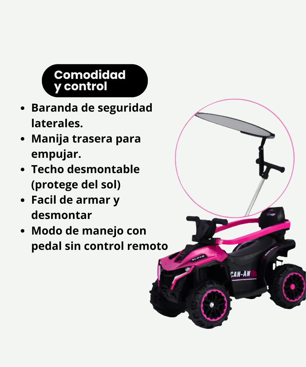 Cuatrimoto Montable para Niña Vehículo Infantil de Paseo y Diversión