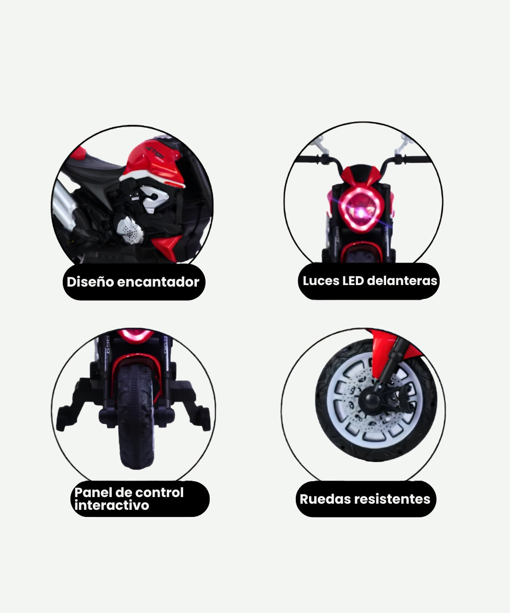 Moto MT Eléctrica Infantil Montable para Niños Vehículo de Paseo