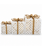 Regalos Navideños Blancos y Dorados Set x3