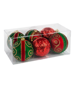 Bolas Navideñas Rojas y Verdes Set x6 8 cm