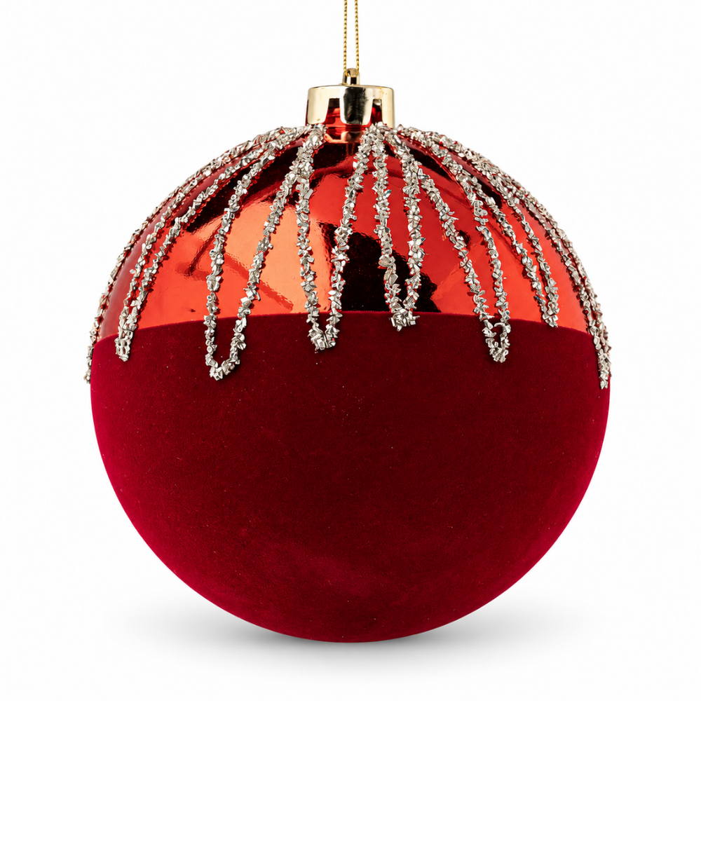 Bola Navideña Roja Set x6 de 15 cm Decorativa