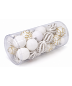 Bolas Navideñas Blancas y Doradas Set x30 10 cm