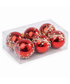 Bola Navideña Roja Set x6 de 10 cm