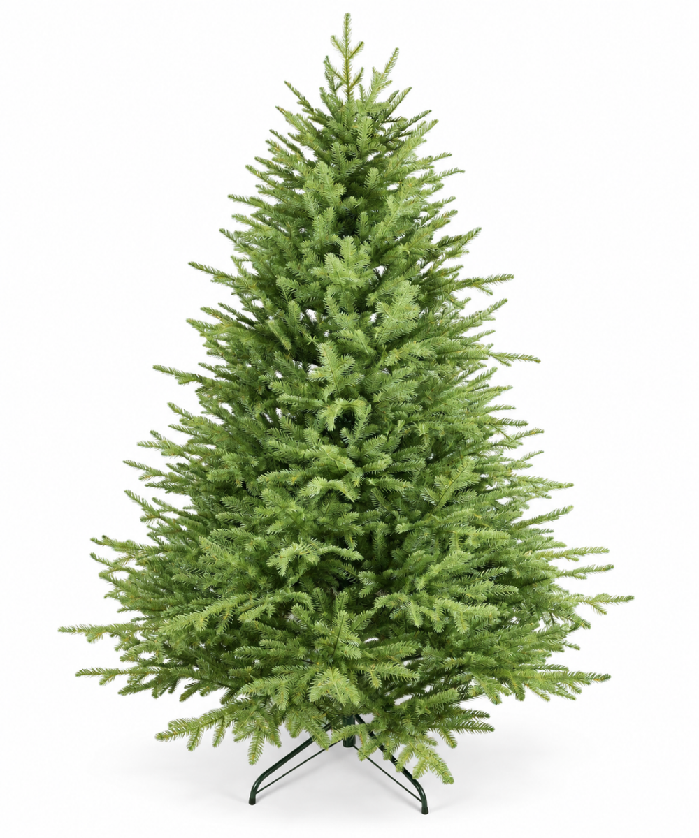 Árbol de Navidad Verde Frondoso con Base Metálica