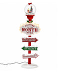 Letrero Navideño Iluminado Polo Norte con Burbuja Decorativa