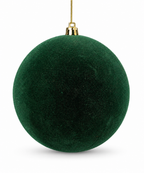 Bolas Navideñas Verdes Gamuzadas Set x4 12 cm