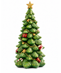 Árbol Navideño Verde con Detalles Dorados 13 x 31 cm