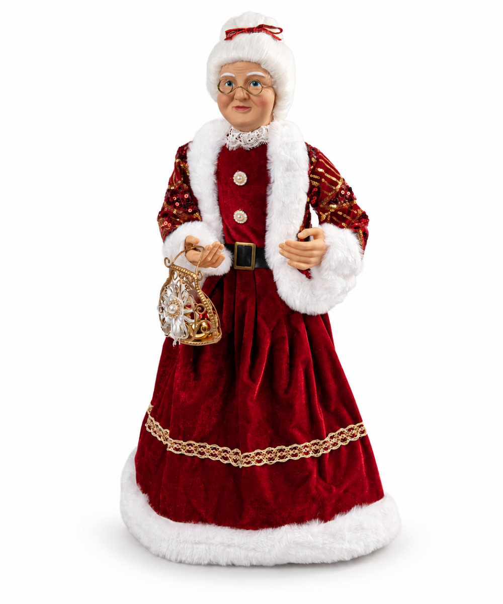 Petra Navideña Decorativa 60 cm con Vestido Rojo