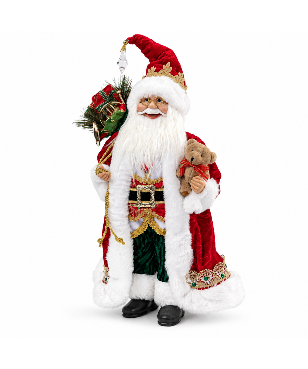 Papá Noel Musical Decorativo Rojo de 45 cm