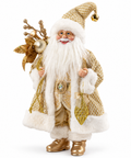 Papá Noel Musical Blanco y Dorado de 45 cm
