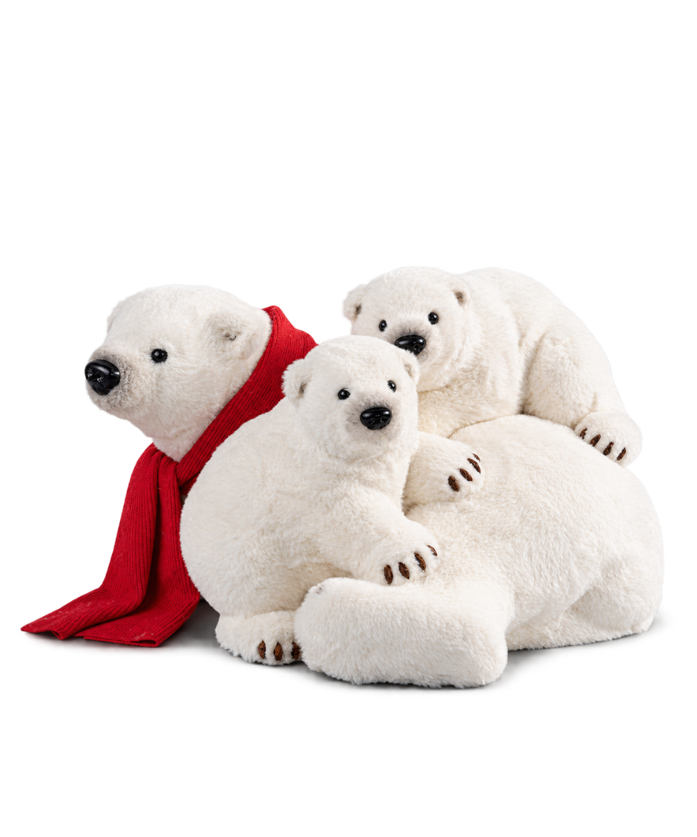 Oso Polar con Hijos Blanco 50 x 26 cm