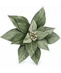 Flor Navideña Verde de Terciopelo