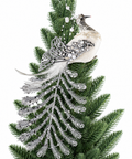 Pájaro Navideño Plateado con Cola Brillante 30 cm