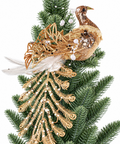 Pájaro Navideño Dorado con Cola Brillante 30 cm