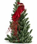 Pájaro Navideño Rojo con Cola Brillante 50 cm
