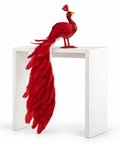 Pavo Navideño Rojo con Plumas 55 cm