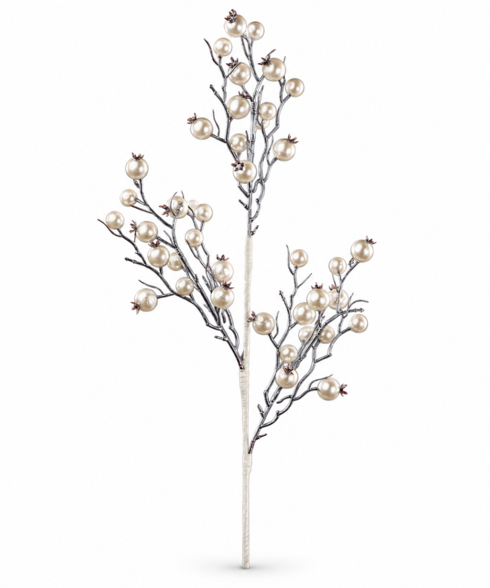 Follaje Plateado con Berries Champagne 70 cm