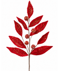 Follaje Navideño Rojo con Lentejuelas 75 cm