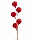 Follaje Rojo con Bolas de Terciopelo 72 cm