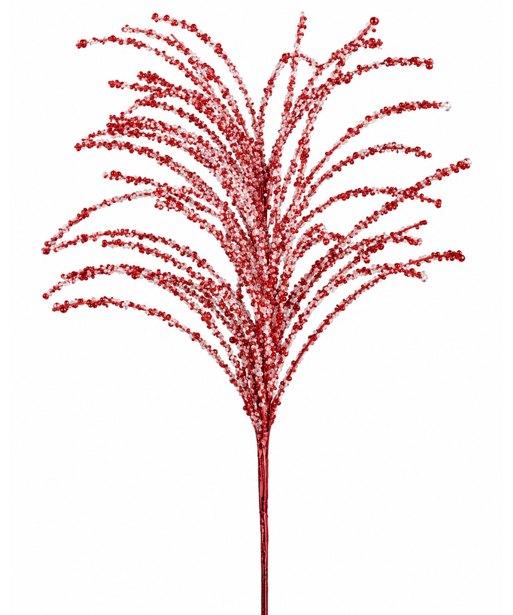 Follaje Rojo con Cristales 75 cm