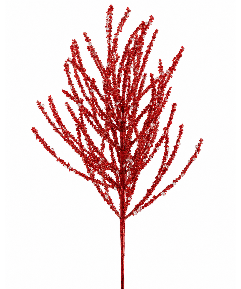 Follaje Rojo con Cristales 68 cm
