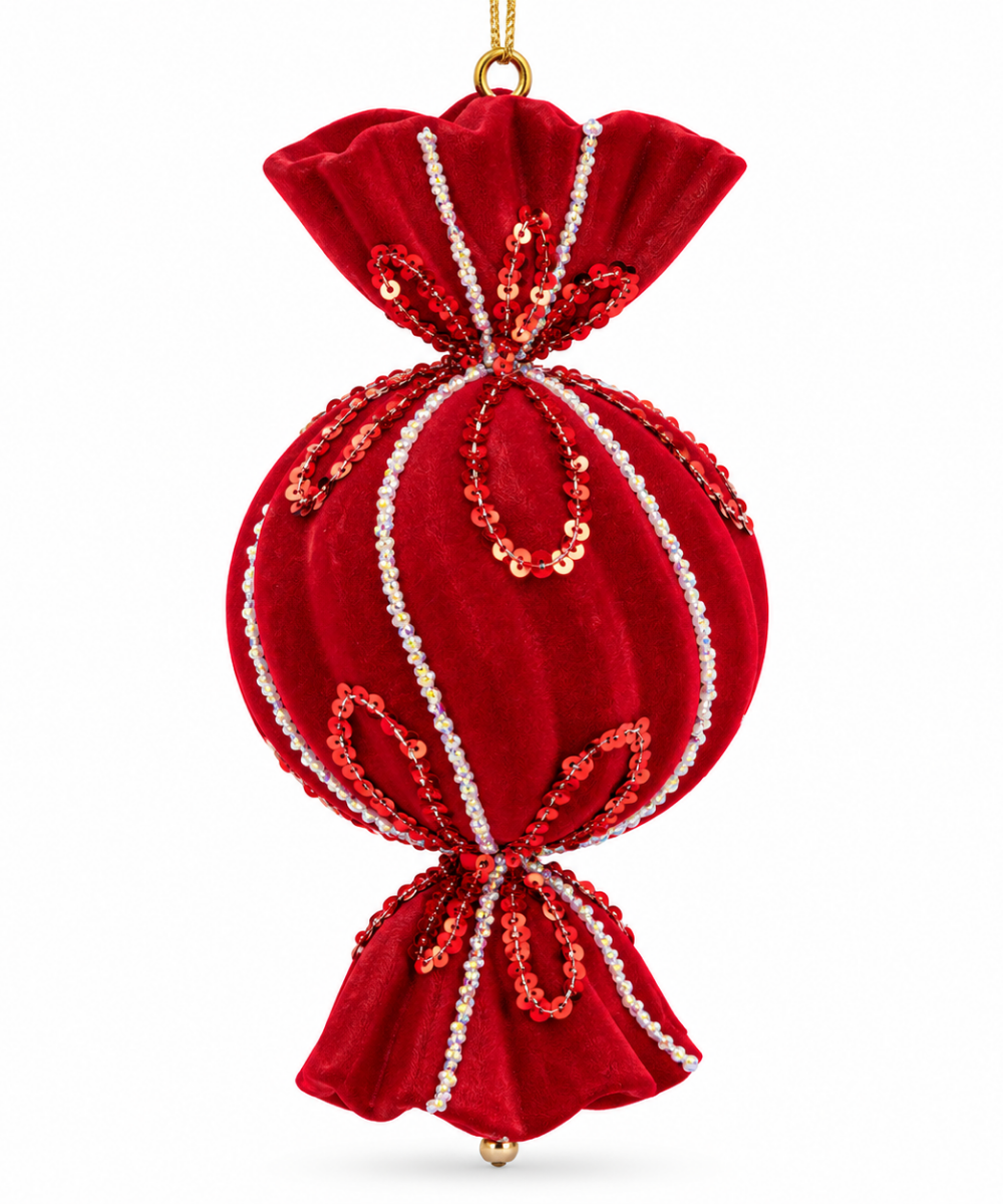 Bola Confite Roja Terciopelo 10 x 25 cm